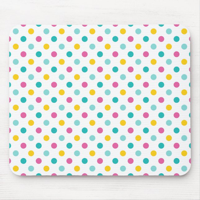 Colorful Polka Dot Seamless Pattern Mouse Pad (Front)