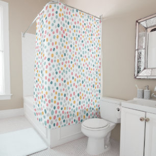 Colorful Polka Dot Spot Pattern Shower Curtain