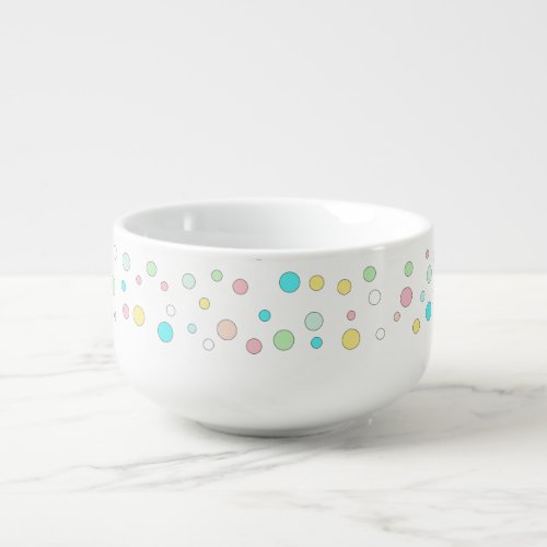 Colorful Polka Dot Whimsical Modern Winter Holiday Soup Mug