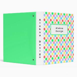 Colorful Polka Dots 3 Ring Binder