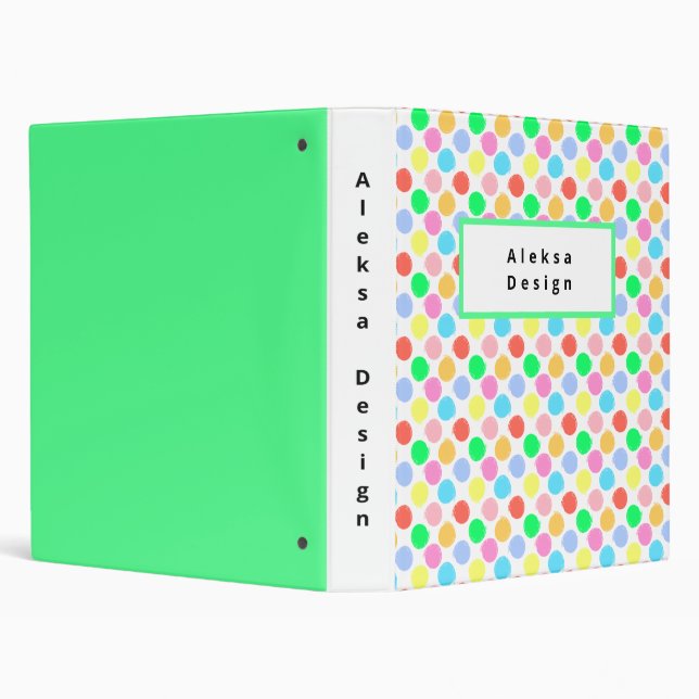Colorful Polka Dots 3 Ring Binder (Background)