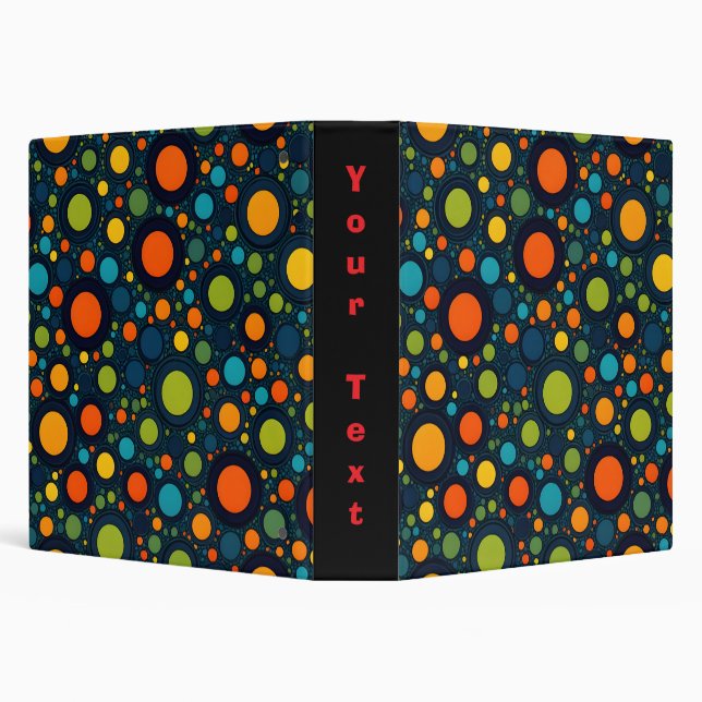 Colorful Polka Dots 3 Ring Binder (Background)