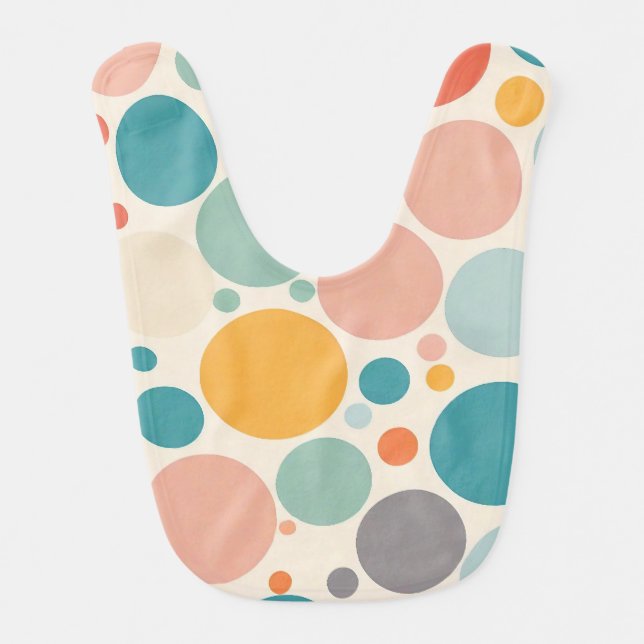 Colorful Polka Dots Baby Bib (Front)