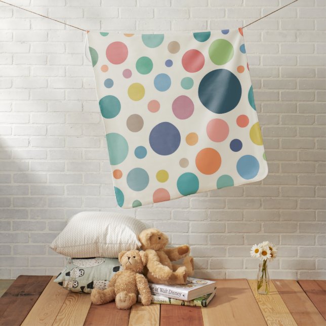 Colorful Polka Dots Baby Blanket (In Situ)
