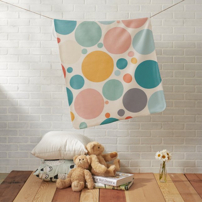 Colorful Polka Dots Baby Blanket (In Situ)