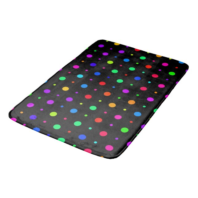 Colorful Polka Dots Bath Mat (Angled)