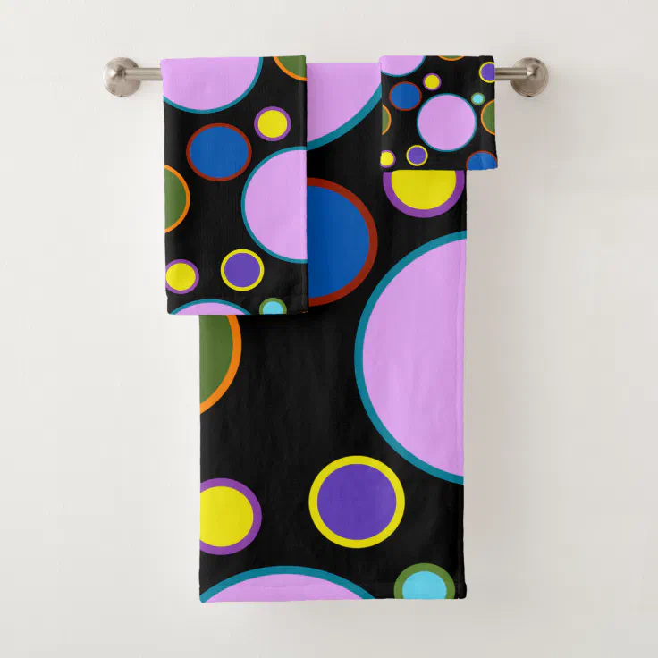 Colorful Polka Dots Bath Towel Set | Zazzle