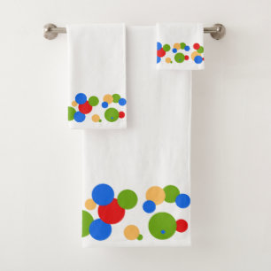Colorful Polka Dots Bath Towel Set
