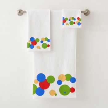Colorful Polka Dots Bath Towel Set by RantingCentaur at Zazzle
