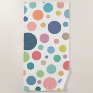 Colorful Polka Dots Beach Towel