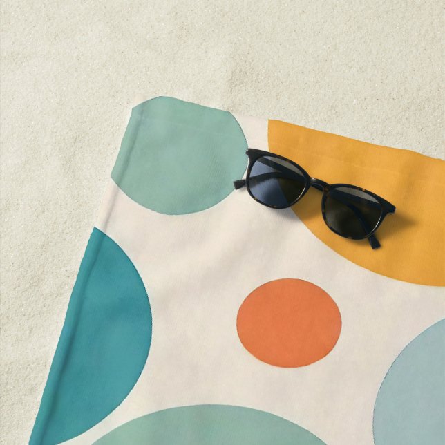 Colorful Polka Dots Beach Towel (In Situ)