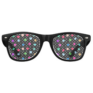colorful polka dots black retro sunglasses