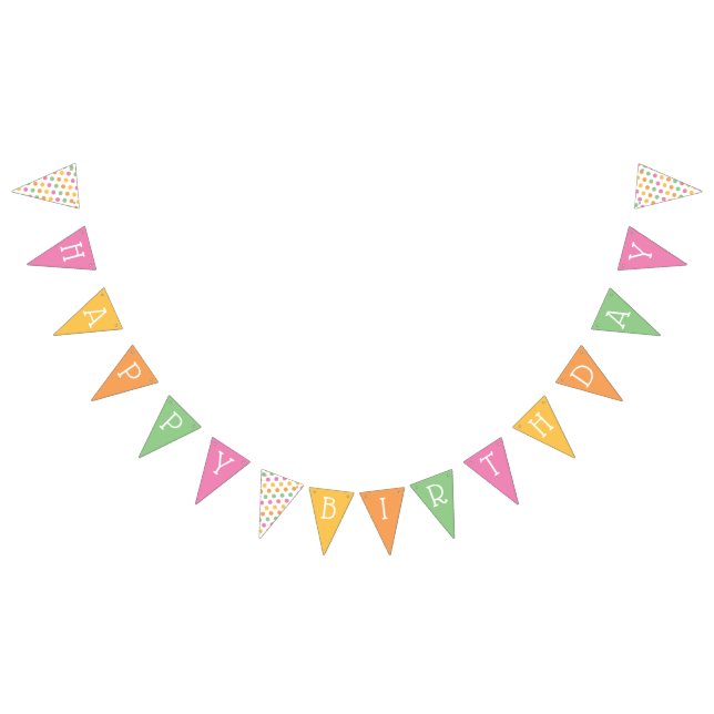 Colorful Polka Dots Bunting Flags (All)