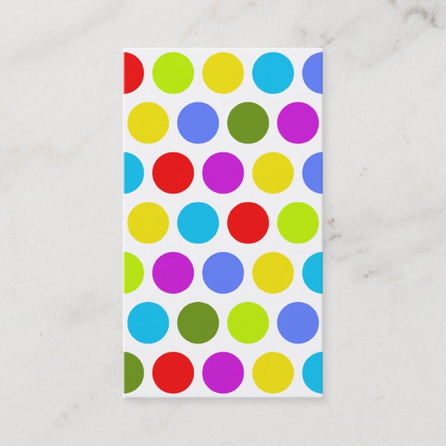 Colorful Polka Dots Business Card (Front)