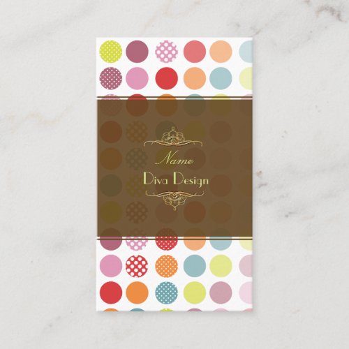 Colorful Polka dots BusinessCard Business Cards