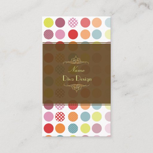 Customizable Colorful Polka dots BusinessCard Business Cards