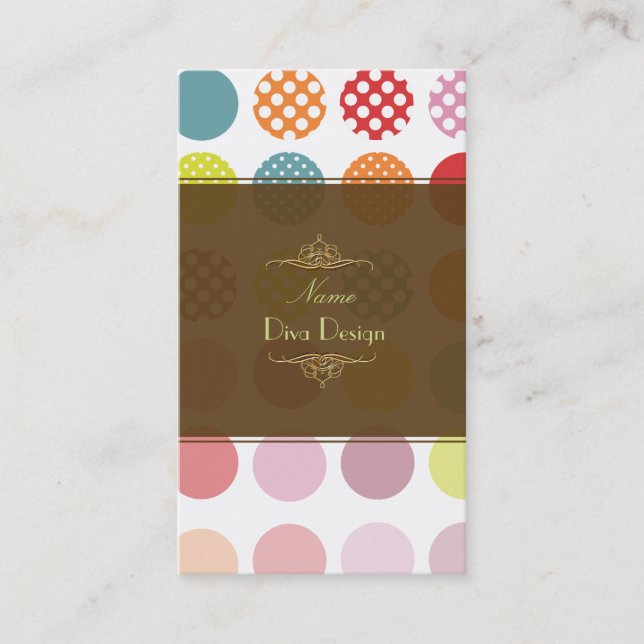 Colorful Polka dots BusinessCard Business Card (Front)