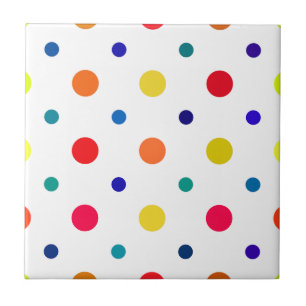 Colorful polka dots ceramic tile