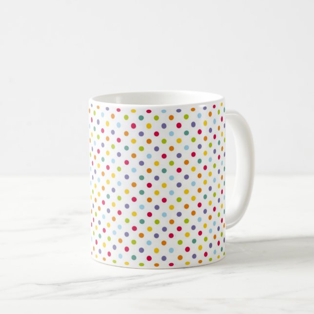Colorful Polka Dots Coffee Mug (Front Right)