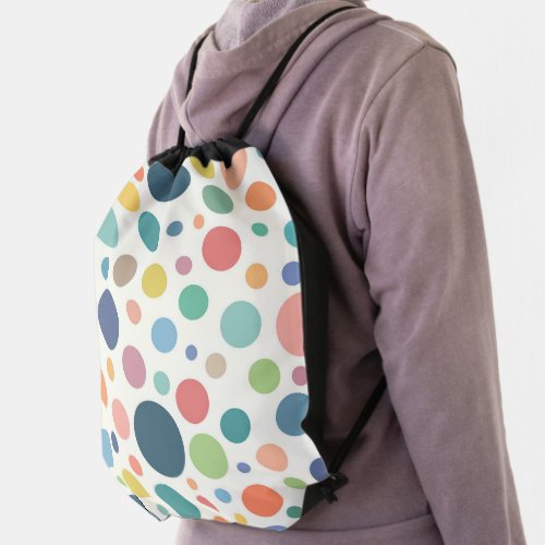 Colorful Polka Dots Drawstring Bag