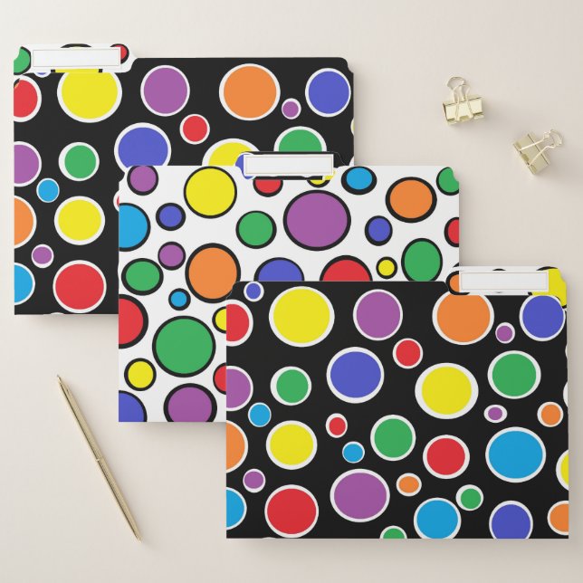 Colorful Polka Dots File Folder (Set)