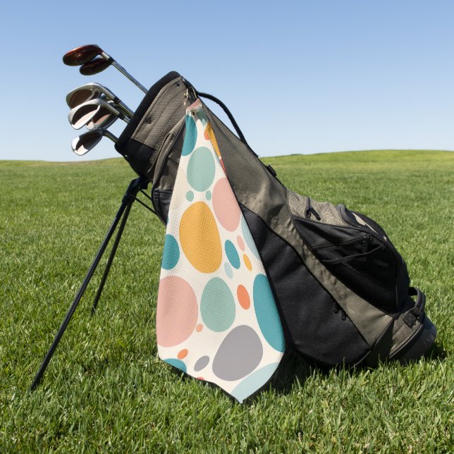Colorful Polka Dots Golf Towel (Green)