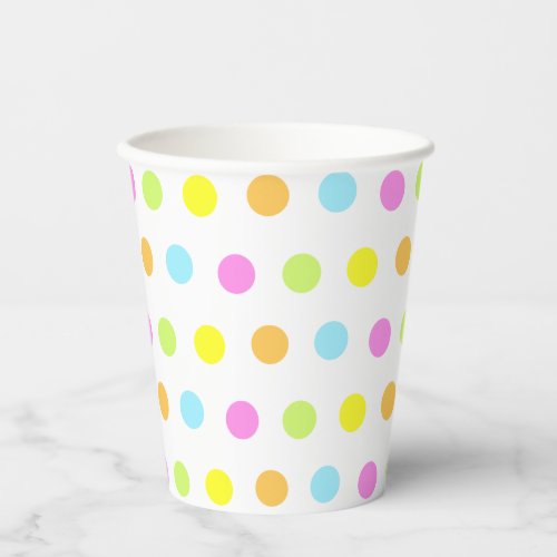 Colorful Polka Dots in Pastel Colors Paper Cups