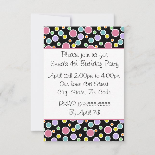 Colorful Polka Dots Invitation (Front)