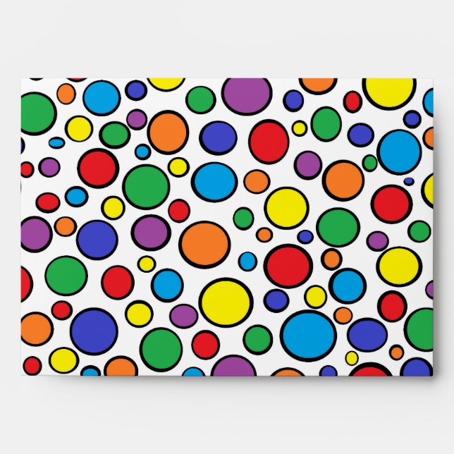 Colorful Polka Dots Invitation/Card Envelope (Front)