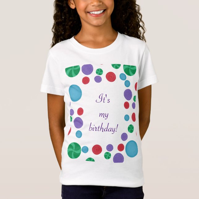 Colorful Polka Dots, It's my birthday, tee (Front)