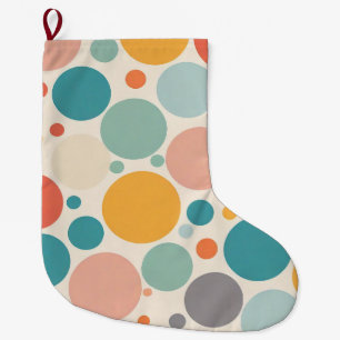 Colorful Polka Dots Large Christmas Stocking