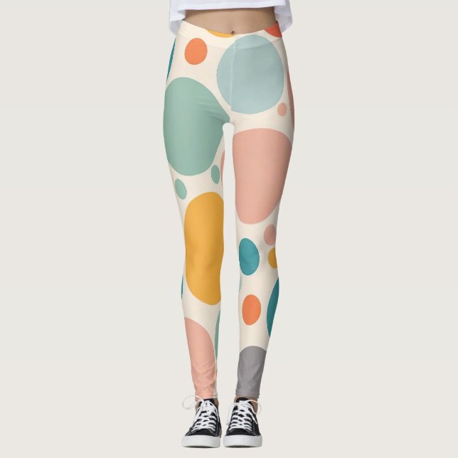Colorful Polka Dots Leggings (Front)