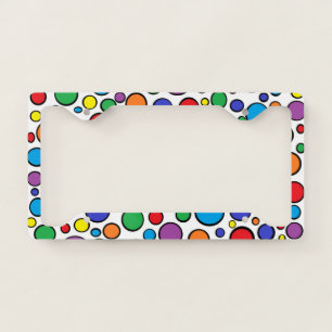 Colorful Polka Dots License Plate Frame