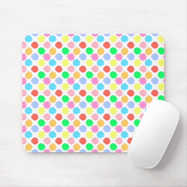 Colorful Polka Dots Mouse Pad (With Mouse)