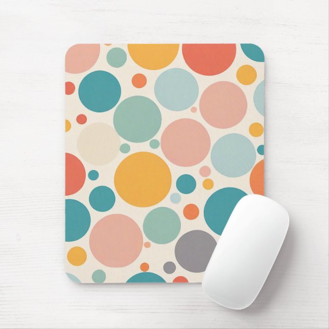 Colorful Polka Dots Mouse Pad (With Mouse)