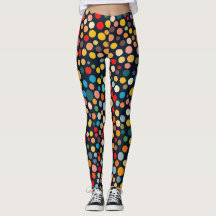 Colorful Polka Dots on Dark Background