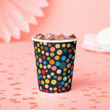 Colorful Polka Dots on Dark Background