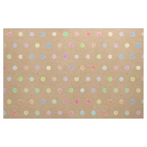 Colorful Polka Dots On Faux Kraft Paper Background Fabric