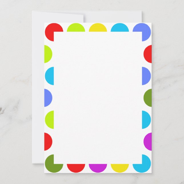 Colorful Polka Dots on White (Front)