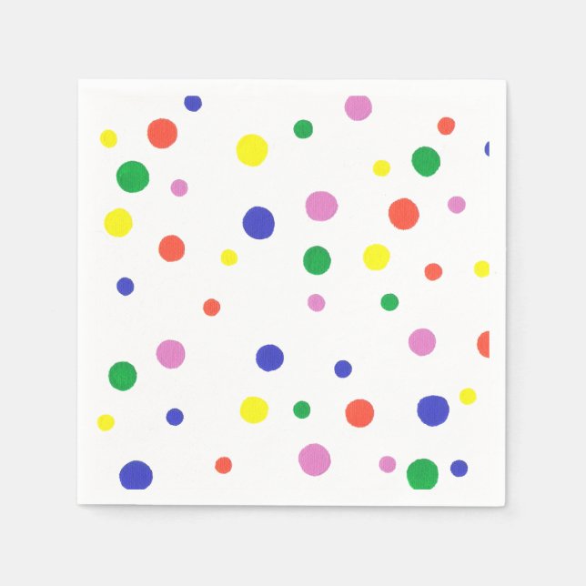 Colorful Polka Dots Paper Napkins (Front)