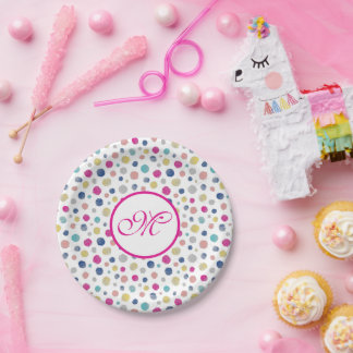 colorful polka dots  paper plates