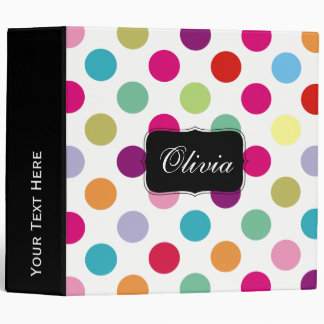 Colorful Polka Dots Pattern Binder