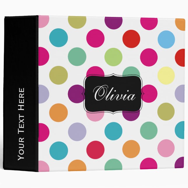 Colorful Polka Dots Pattern Binder (Front/Spine)