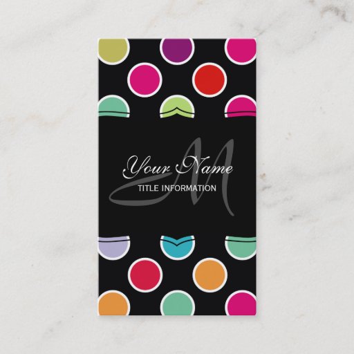 Customizable Colorful Polka Dots Pattern Business Cards