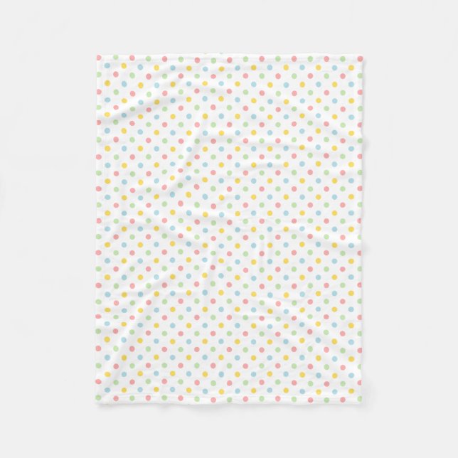 Colorful polka dots pattern fleece blanket (Front)
