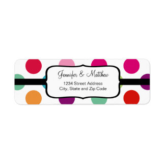 Colorful Polka Dots Pattern Label