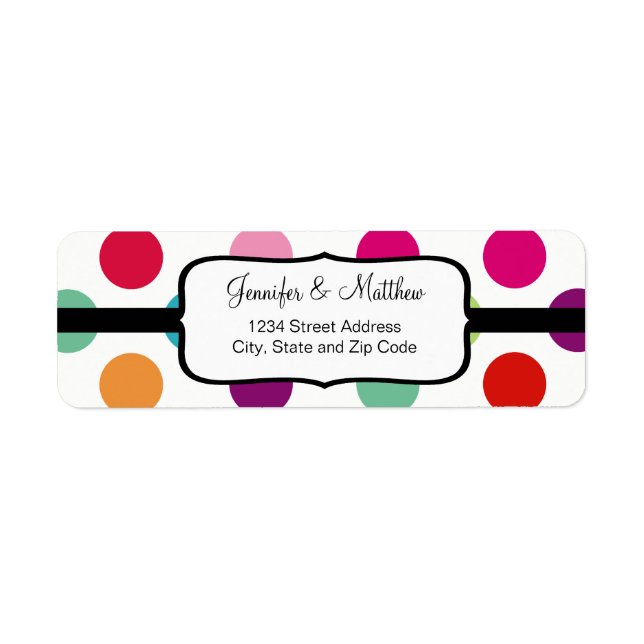 Colorful Polka Dots Pattern Label (Front)