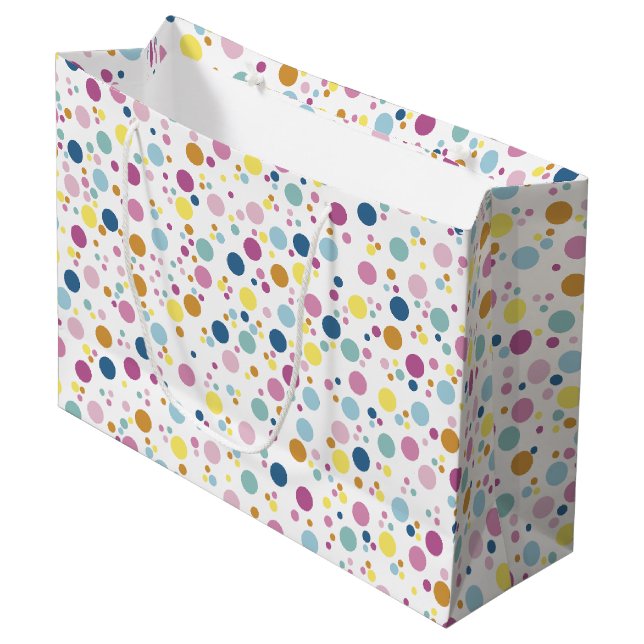 Colorful Polka Dots Pattern  Large Gift Bag (Front Angled)