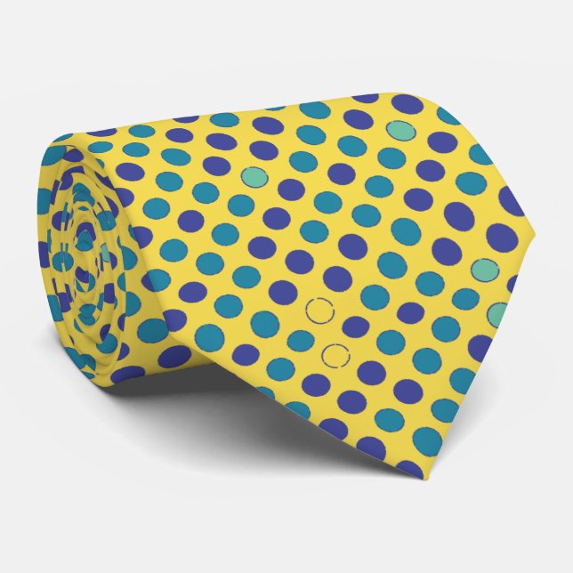 Colorful polka dots pattern neck tie (Rolled)