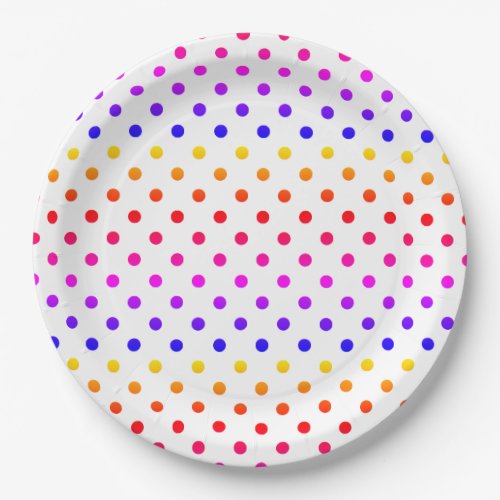 Colorful Polka Dots pattern  Paper Plates